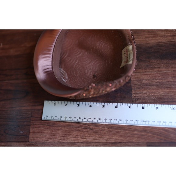 Vintage  Herzfeld's' Kansas City 100% Wool Brown beaded hat - Picture 10 of 10